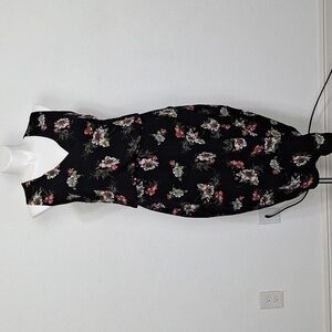 Boohoo Plus NEW Black Floral Cottagecore Romantic Asymmetrical Dress Size 20